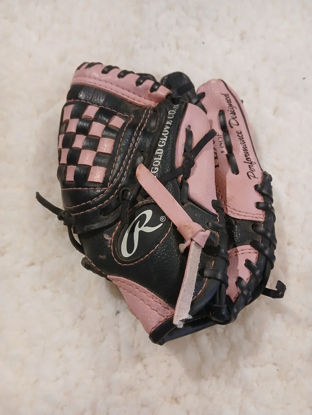 Rawlings Kids Pink and Black Baseball Glove